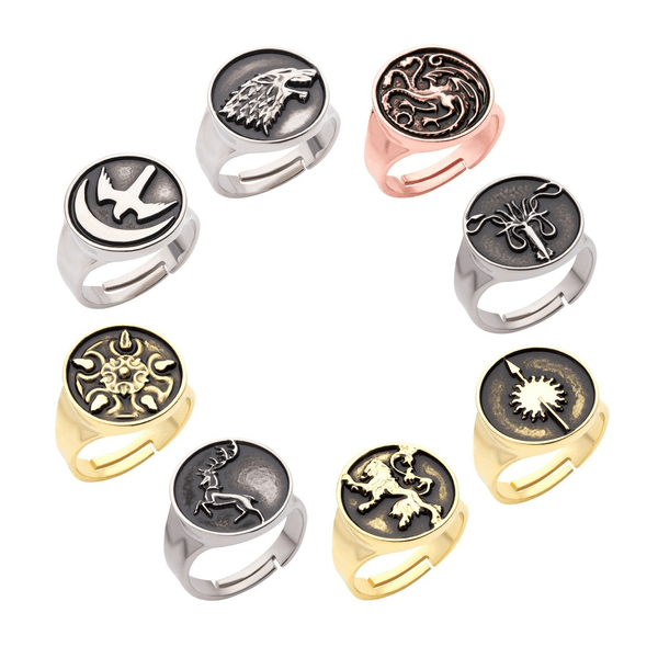 Set De Anillos Juego De Tronos Escudo Casas 3